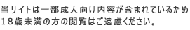 当サイトは一部成人向け内容が含まれているため18歳未満の方の閲覧はご遠慮ください。